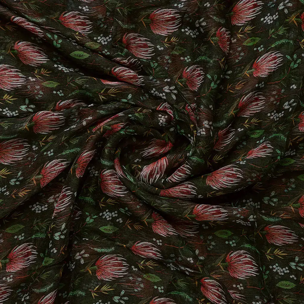 Lovely Lotus Digital Printed Fabric - Image 3