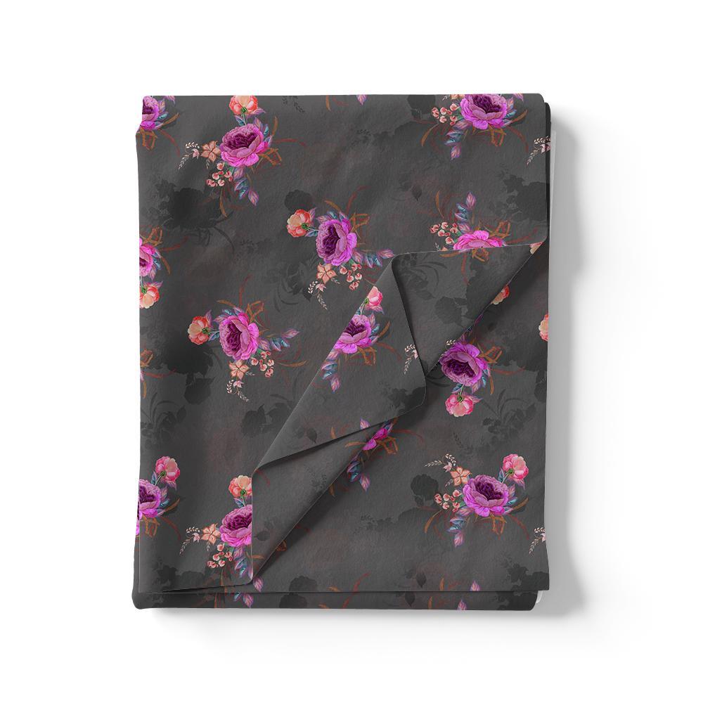 Lovely Peony With Wax Flower Digital Printed Fabric - Poly Muslin - Image 3
