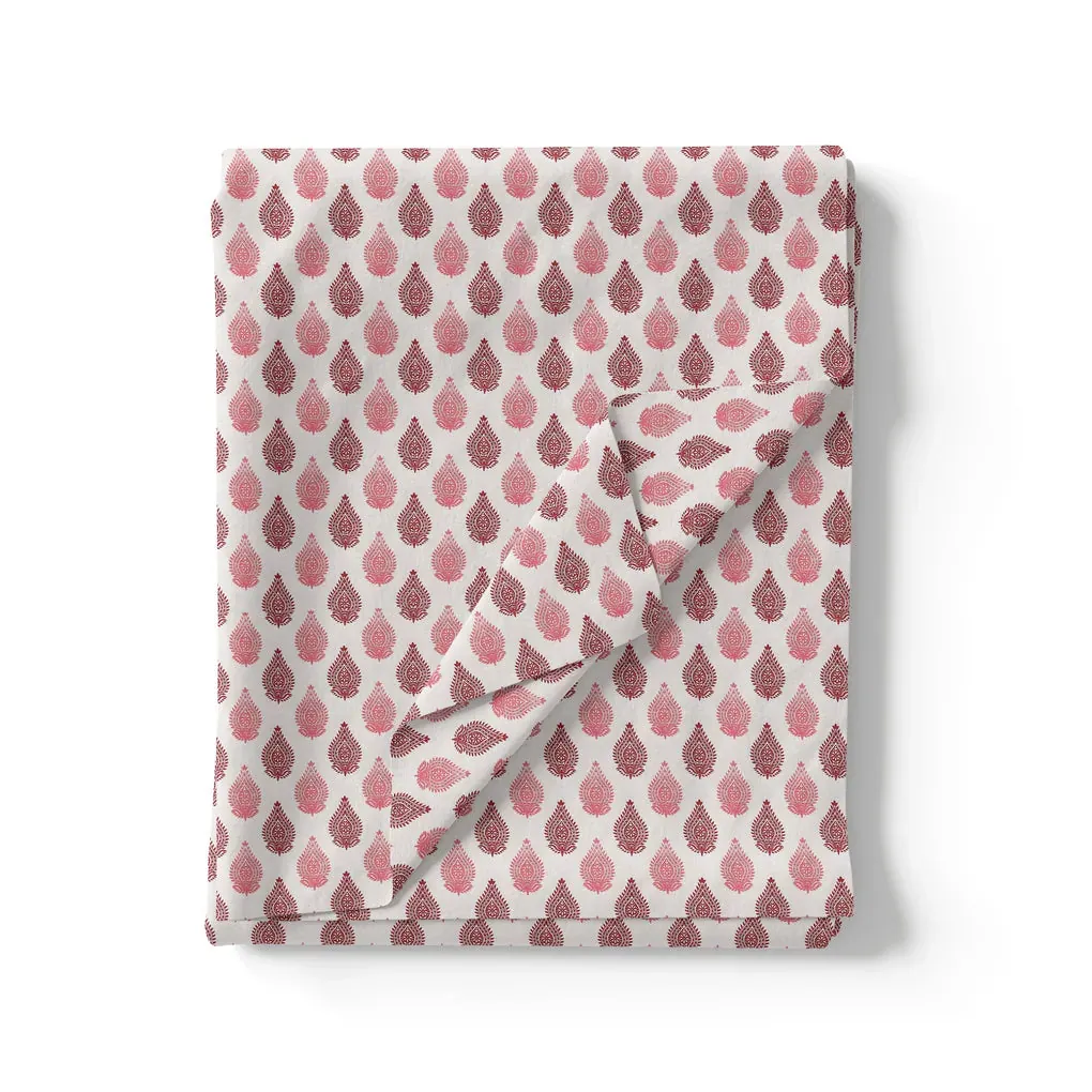 Lovely Pink And Brown Hand Block Leaves Digital Printed Fabric - Pure Georgette - Image 3