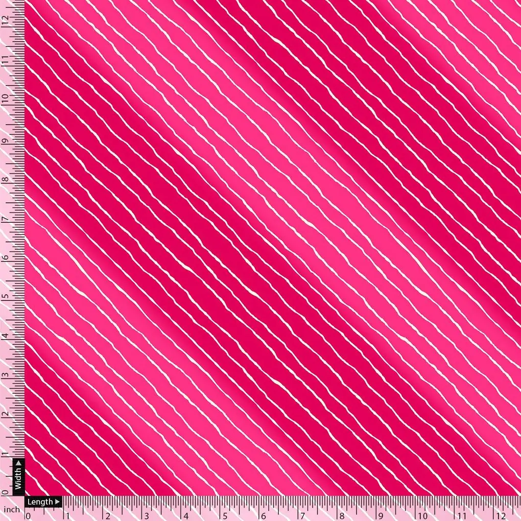 Lovely Pink Gradient Strips Wave Digital Printed Fabric - Pure Chiffon - Image 4