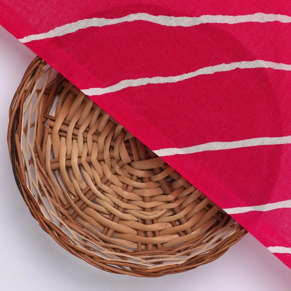 Lovely Pink Gradient Strips Wave Digital Printed Fabric - Pure Cotton - Image 2