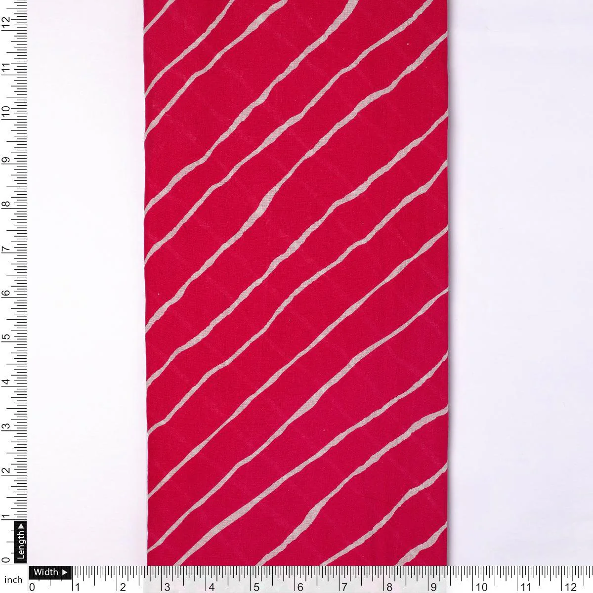 Lovely Pink Gradient Strips Wave Digital Printed Fabric - Pure Cotton - Image 4