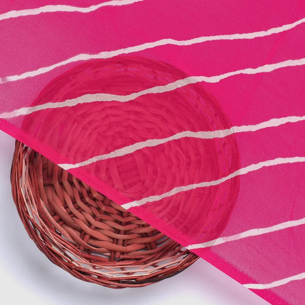 Lovely Pink Gradient Strips Wave Digital Printed Fabric - Pure Georgette - Image 2