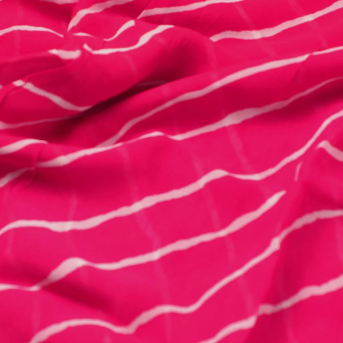 Lovely Pink Gradient Strips Wave Digital Printed Fabric - Pure Georgette - Image 3