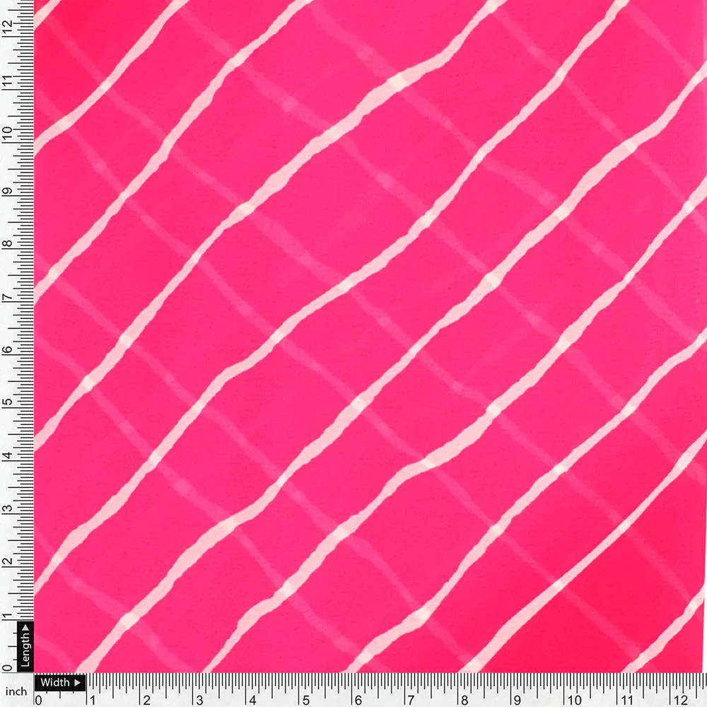Lovely Pink Gradient Strips Wave Digital Printed Fabric - Weightless - Image 4