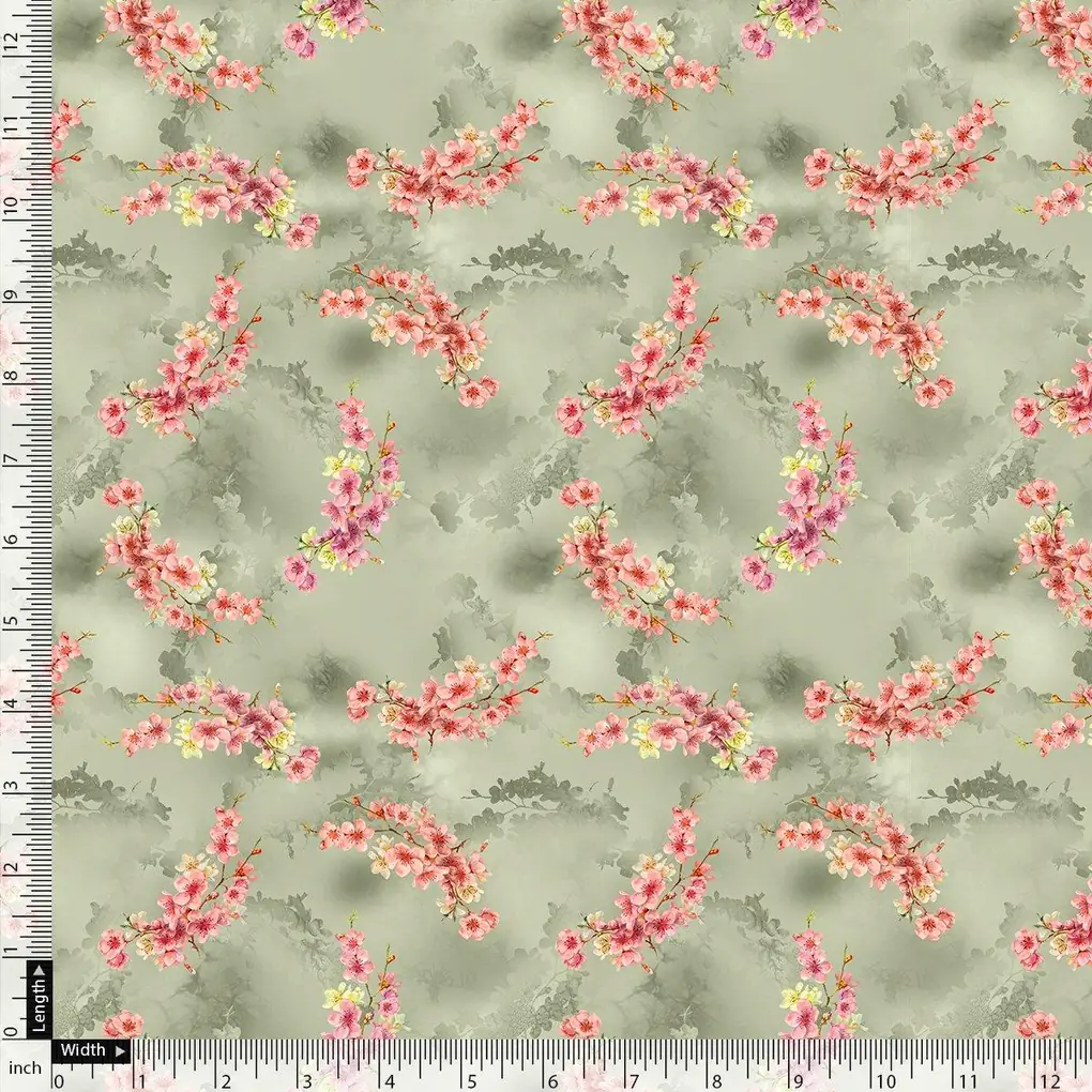 Lovely Purple Violet Flower Digital Printed Fabric - Image 4