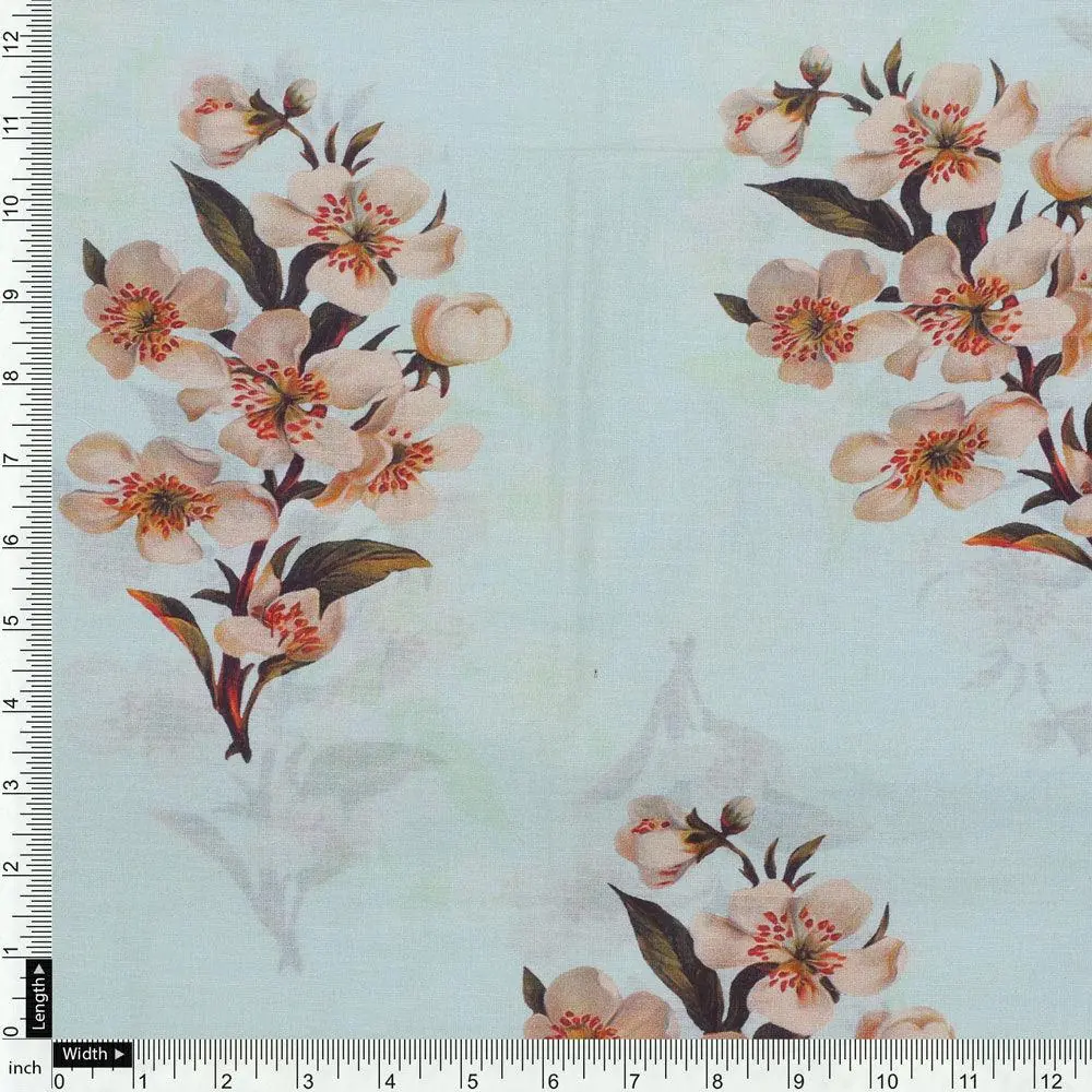 Lovely Seamless Chintz Bunch Digital Printed Fabric - Pure Cotton - Image 4