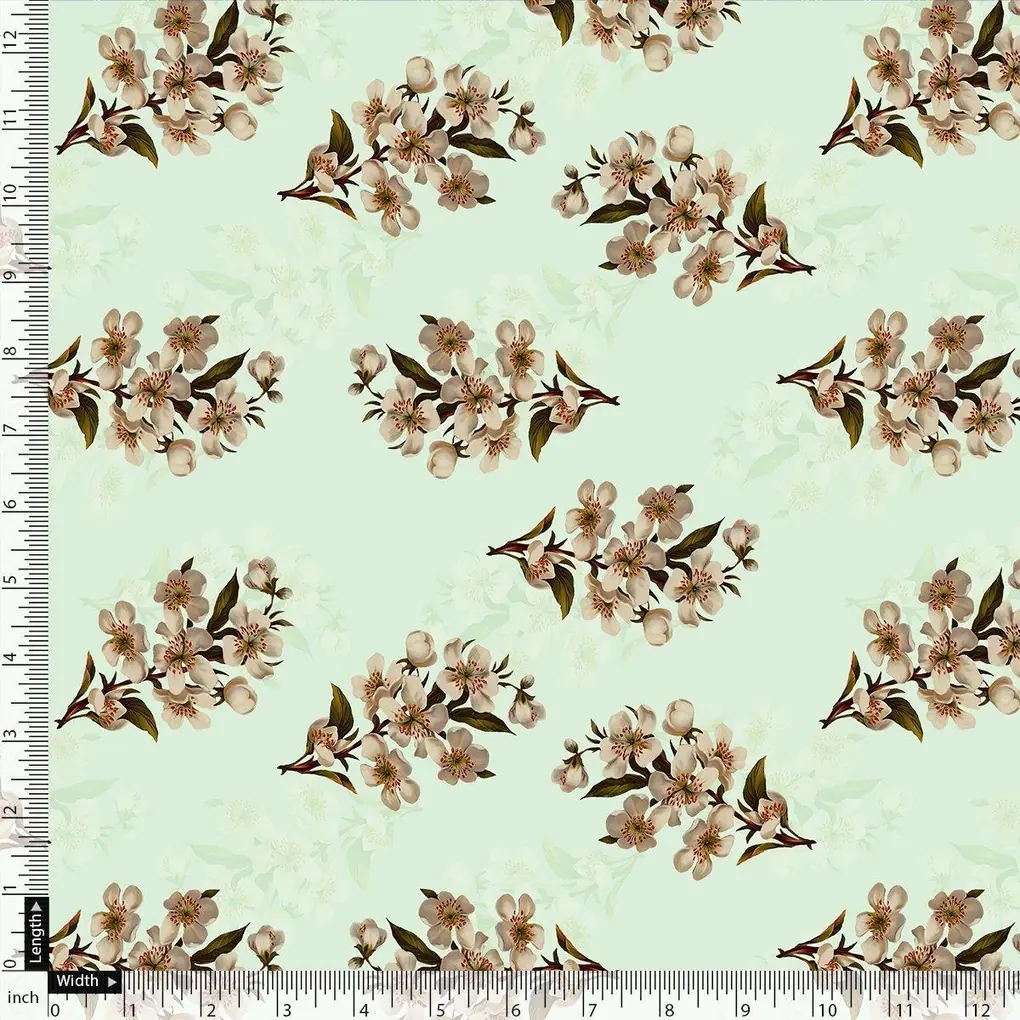 Lovely Seamless Chintz Bunch Digital Printed Fabric - Rayon - Image 4