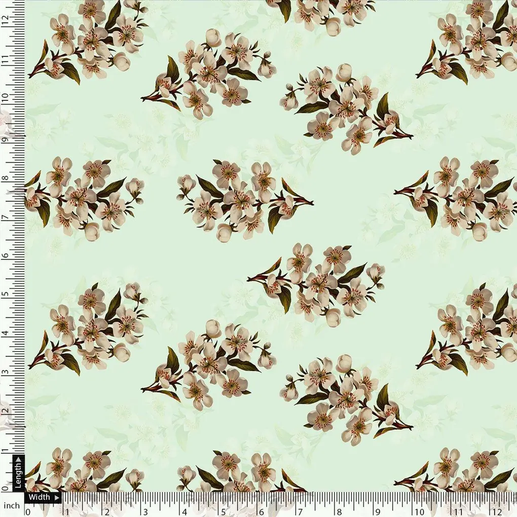 Lovely Seamless Chintz Bunch Digital Printed Fabric - Crepe - Image 4
