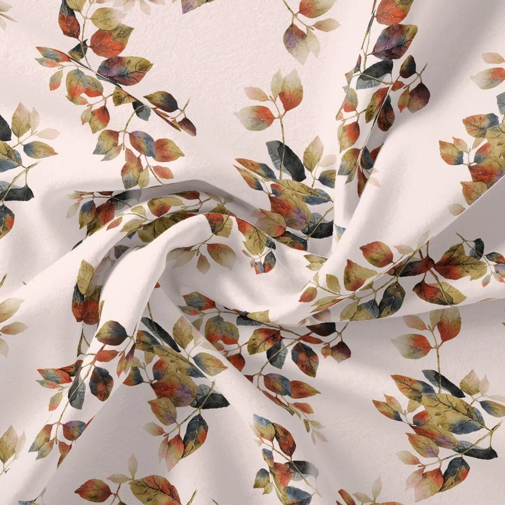 Lovely Small Goat Willow Leafs Digital Printed Fabric - Pure Georgette - Image 3