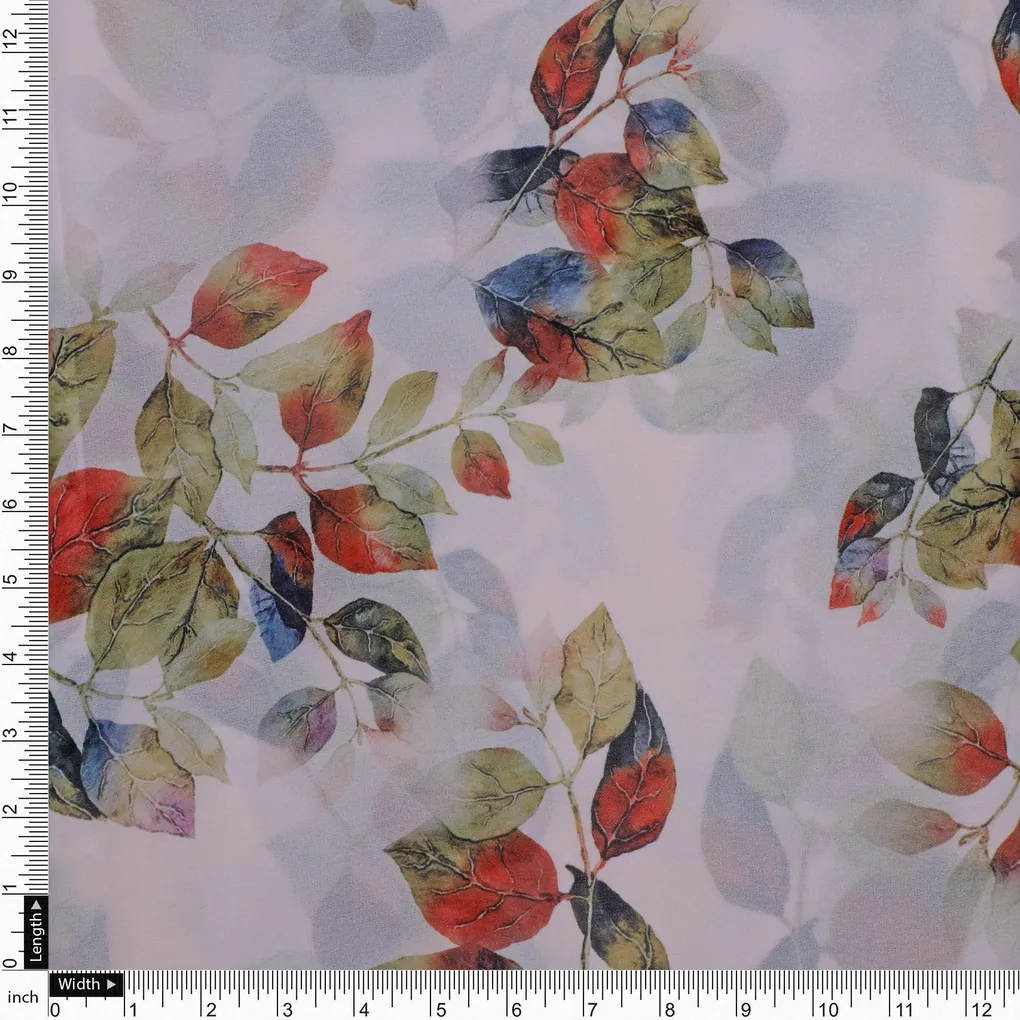 Lovely Small Goat Willow Leafs Digital Printed Fabric - Weightless - Image 4