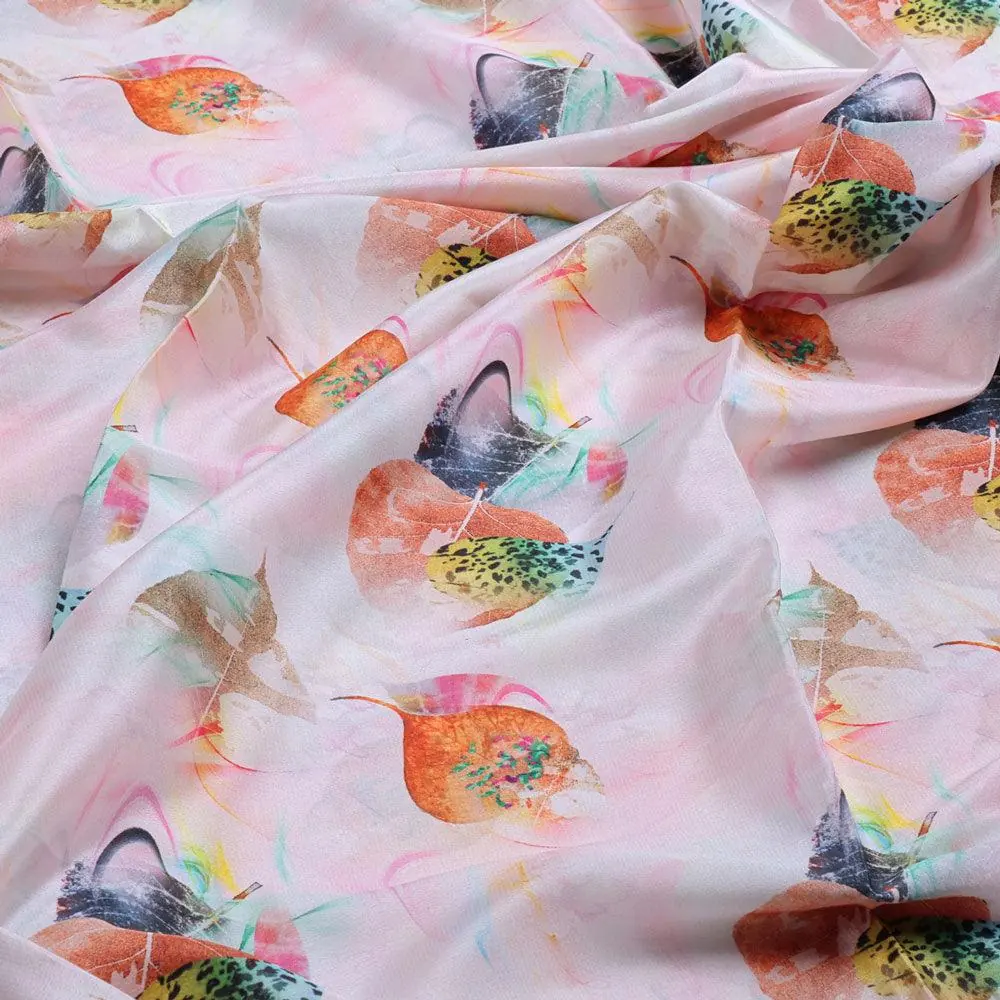 Lovely Small Leaved Lime Digital Printed Fabric - Crepe - Image 3