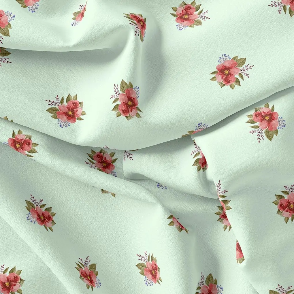 Lovely Tiny Orchid Repeat Digital Printed Fabric - Kora Silk - Image 3