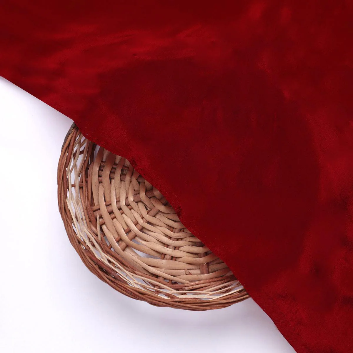 Maroon Colour Pure Crepe  Plain Dyed Fabric - Image 2