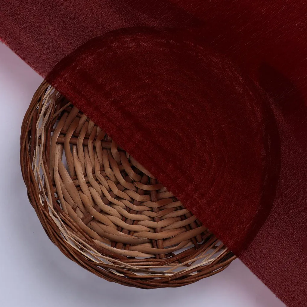 Maroon Colour Pure Chinon Plain Dyed Fabric - Image 2