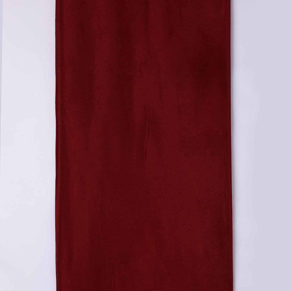 Maroon Colour Pure Chinon Plain Dyed Fabric - Image 4