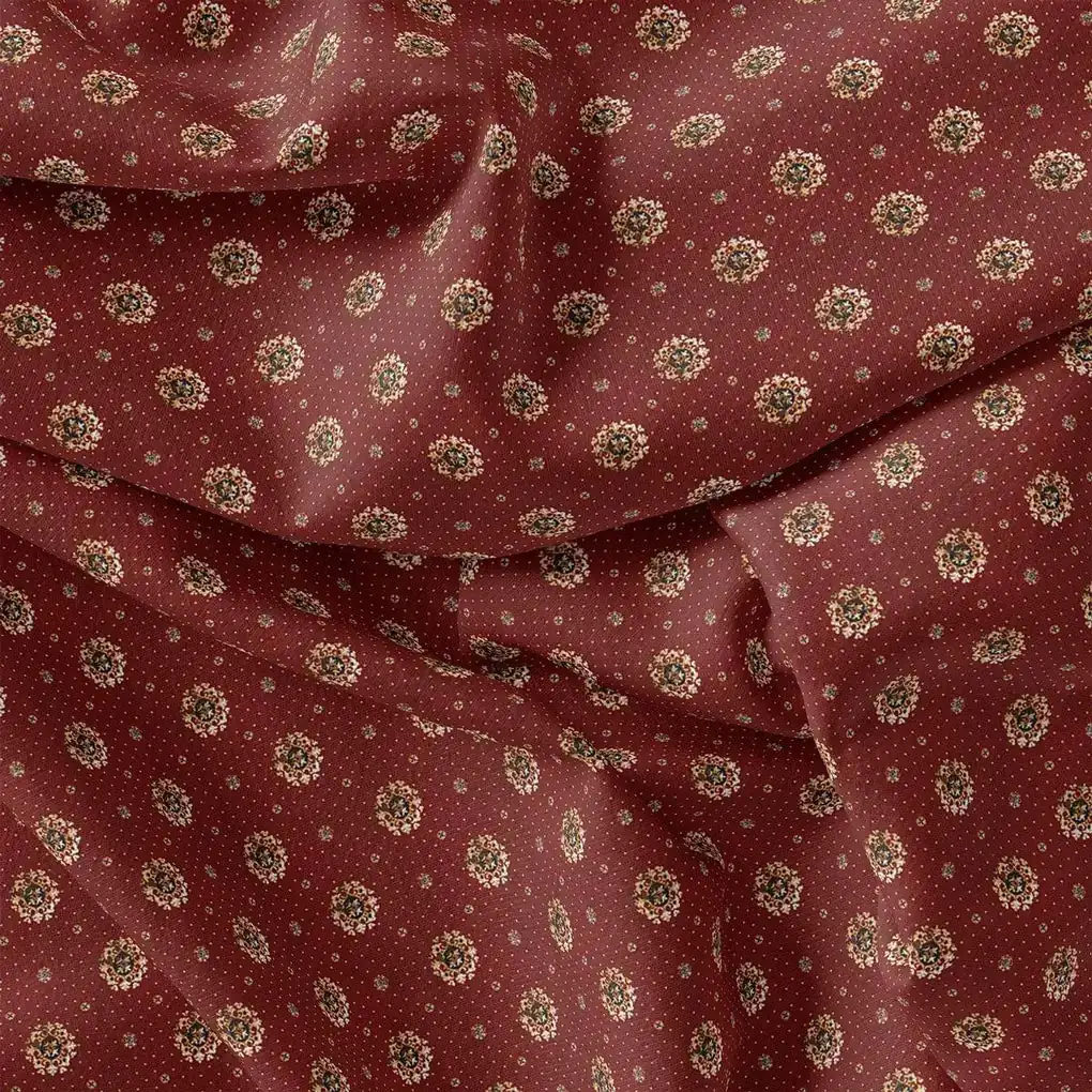 Maroon Flower Pashmina Printed Fabric - Image 4