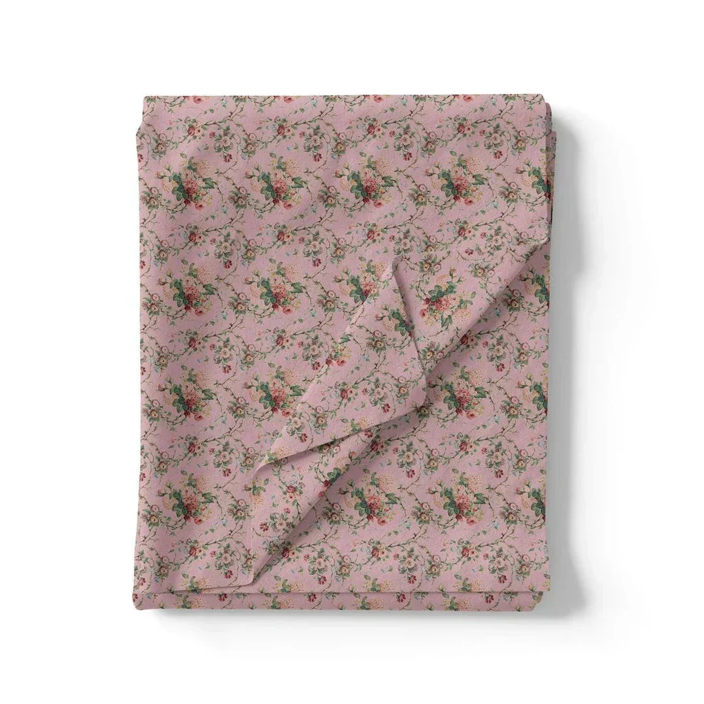 Mauve Flower Pashmina Printed Fabric - Image 3