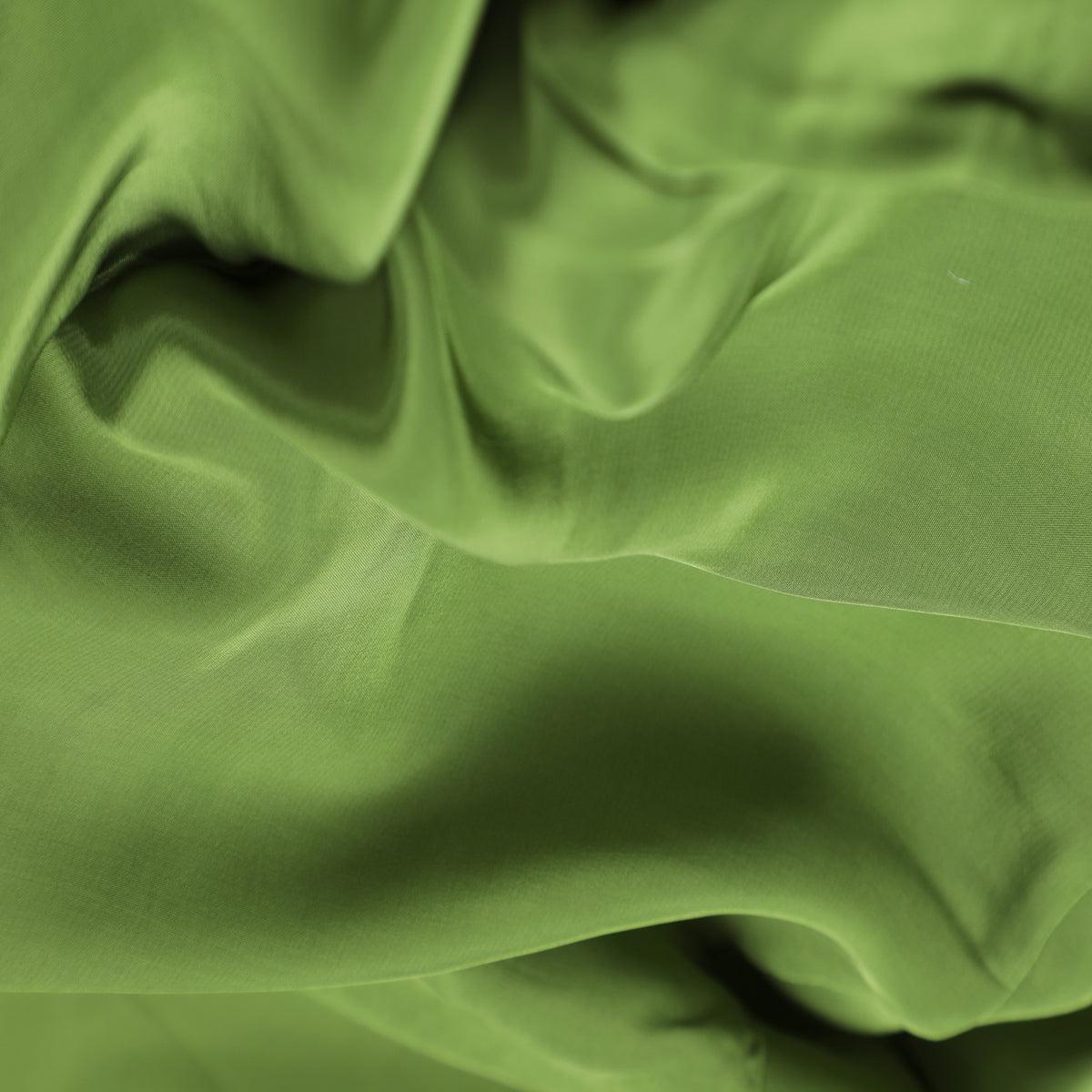 Mehndi Colour Natural Crepe Plain Dyed Fabric - Image 3