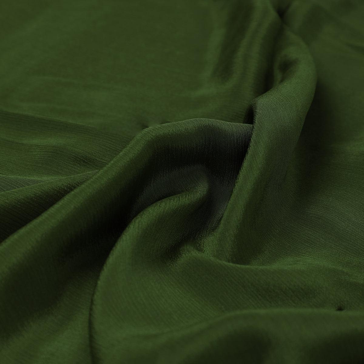 Mehndi Colour Pure Chinon Plain Dyed Fabric - Image 3