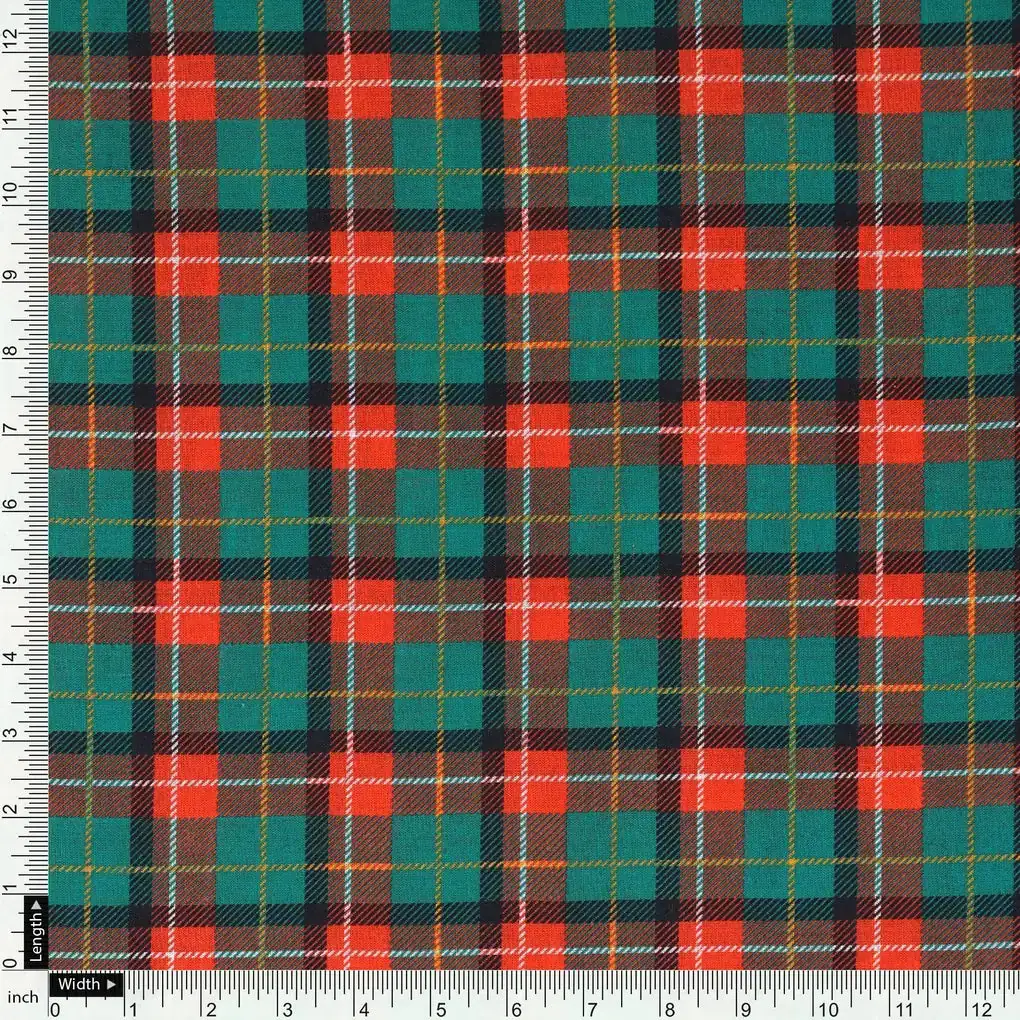 Mini Check Patterns Digital Printed Fabric - Pure Cotton - Image 4