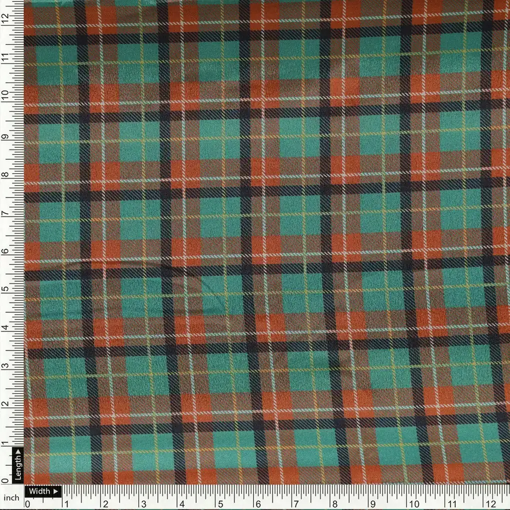 Mini Check Patterns Digital Printed Fabric - Crepe - Image 4
