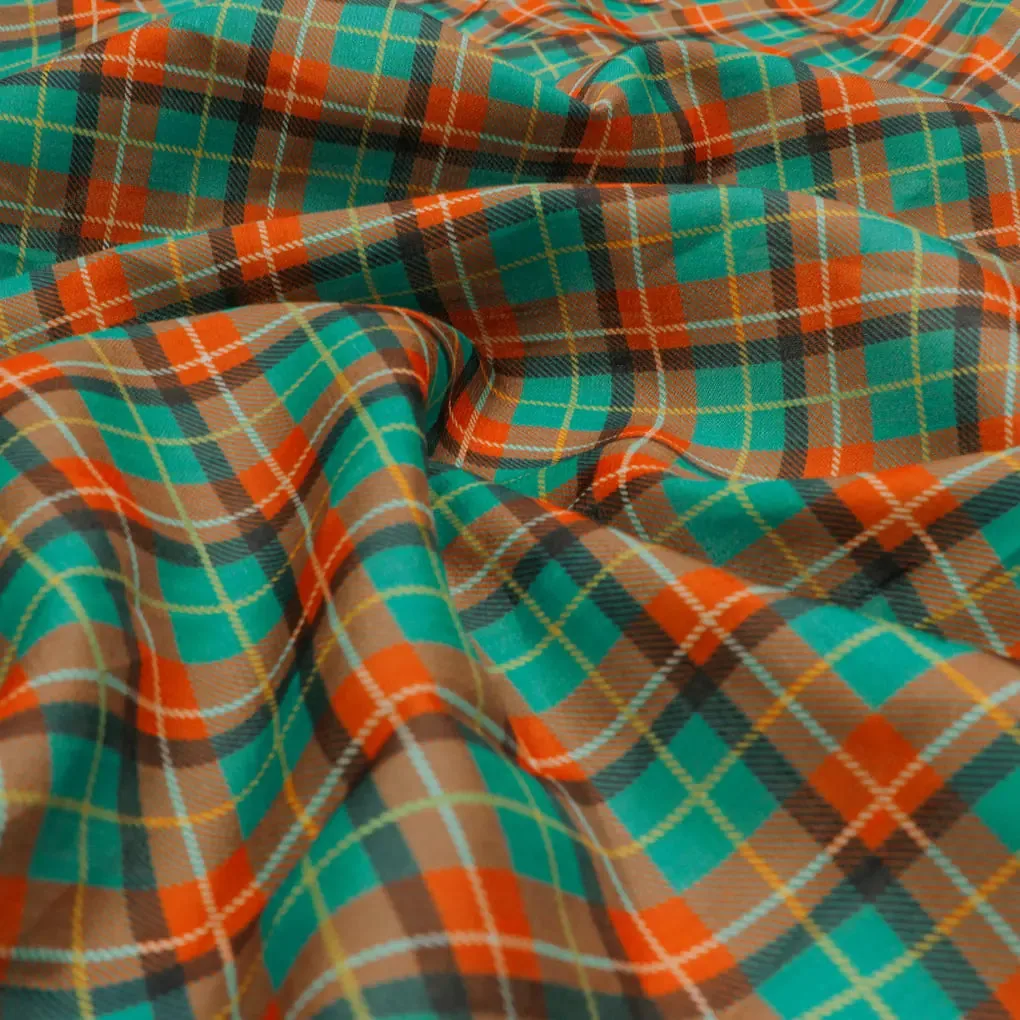 Mini Check Patterns Digital Printed Fabric - Tusser Silk - Image 3