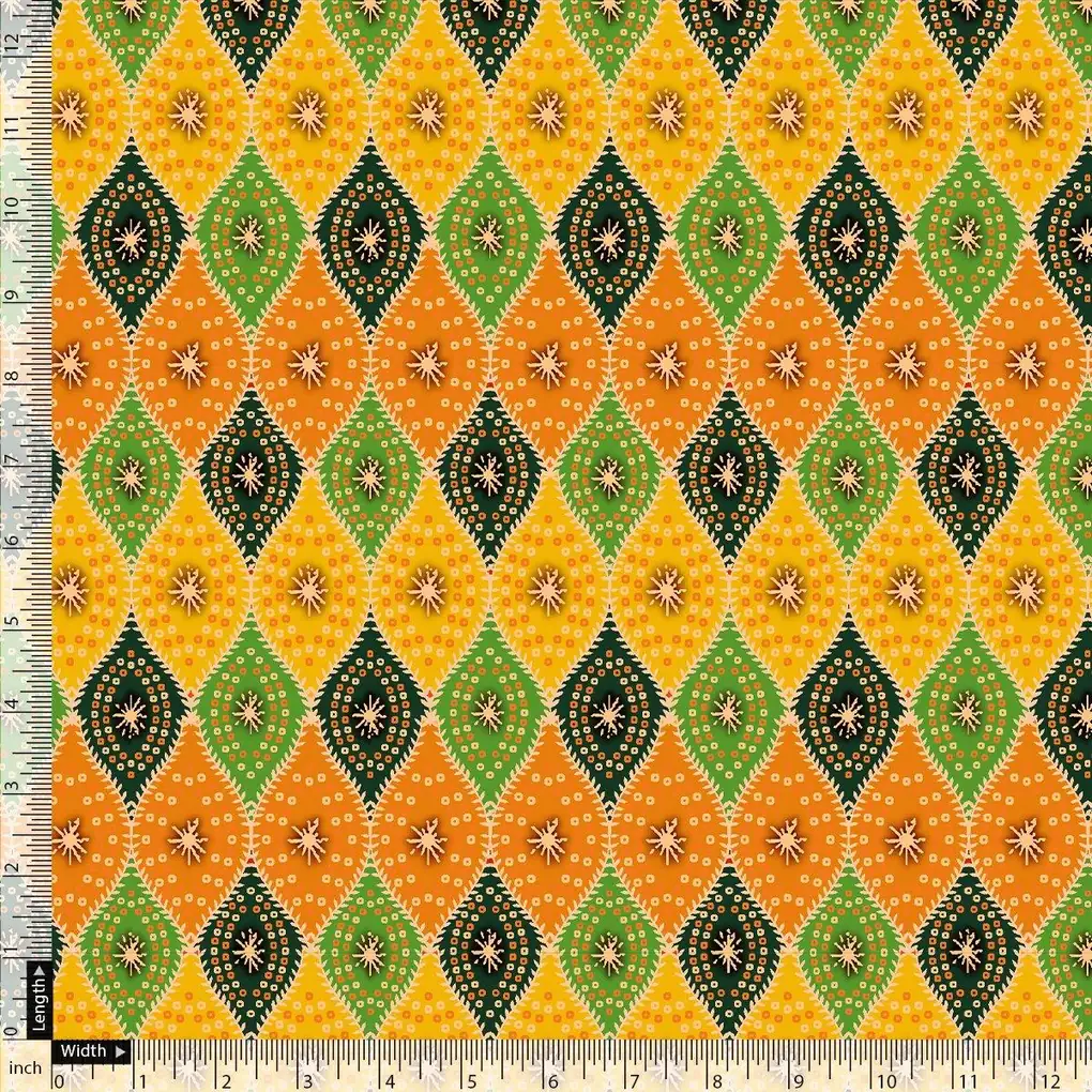 Mix Ogee Seamless Pattern Digital Printed Fabric - Image 4