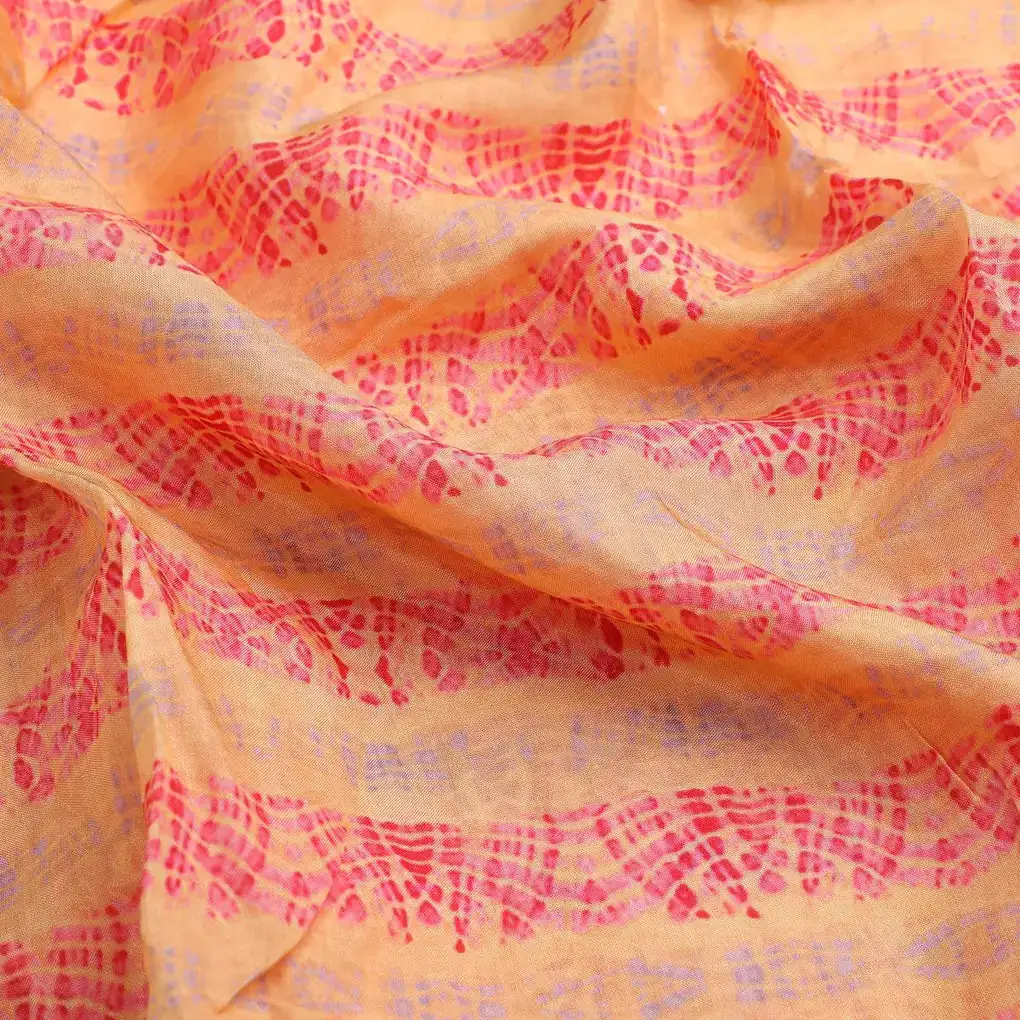 Red Strips Pure Muslin Printed Fabric Material - Image 3