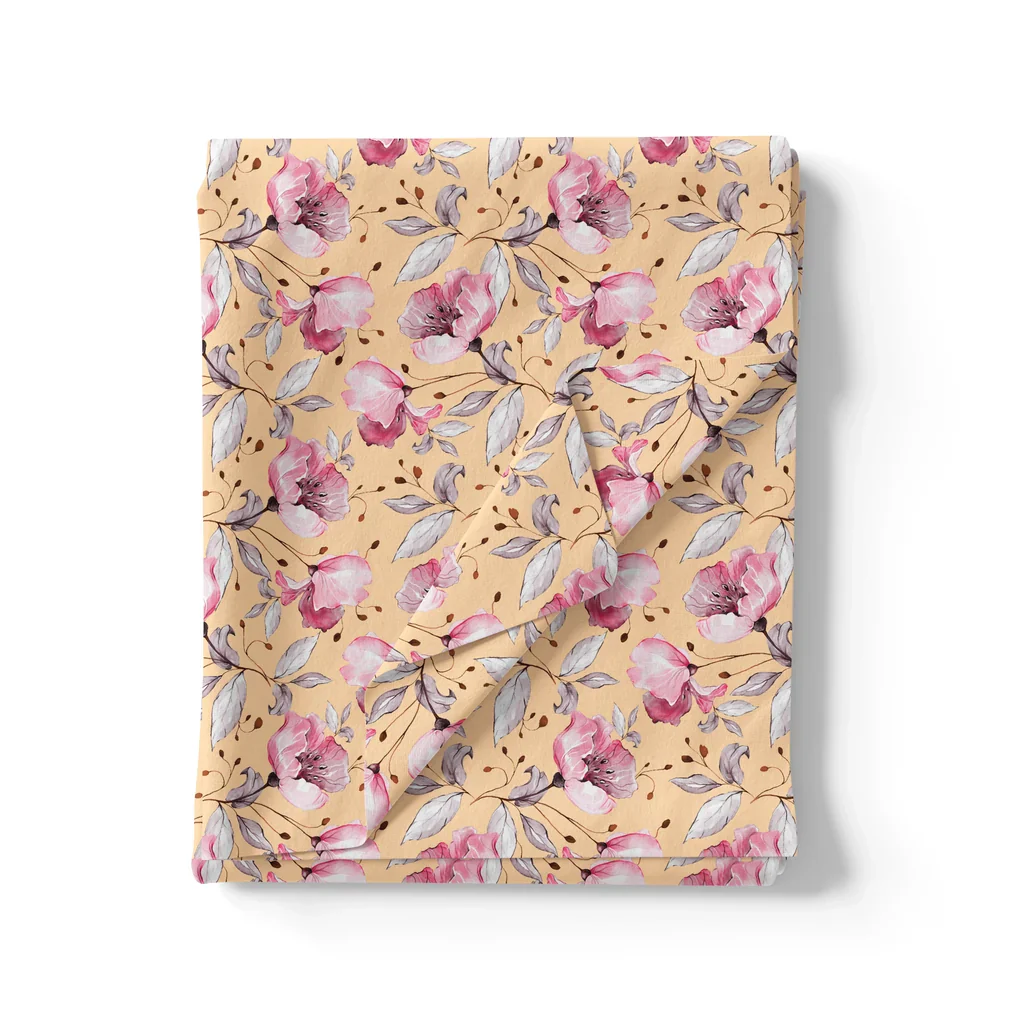 Modern Paint Of Leaves With Flower Digital Printed Fabric - Pure Georgette - Image 3