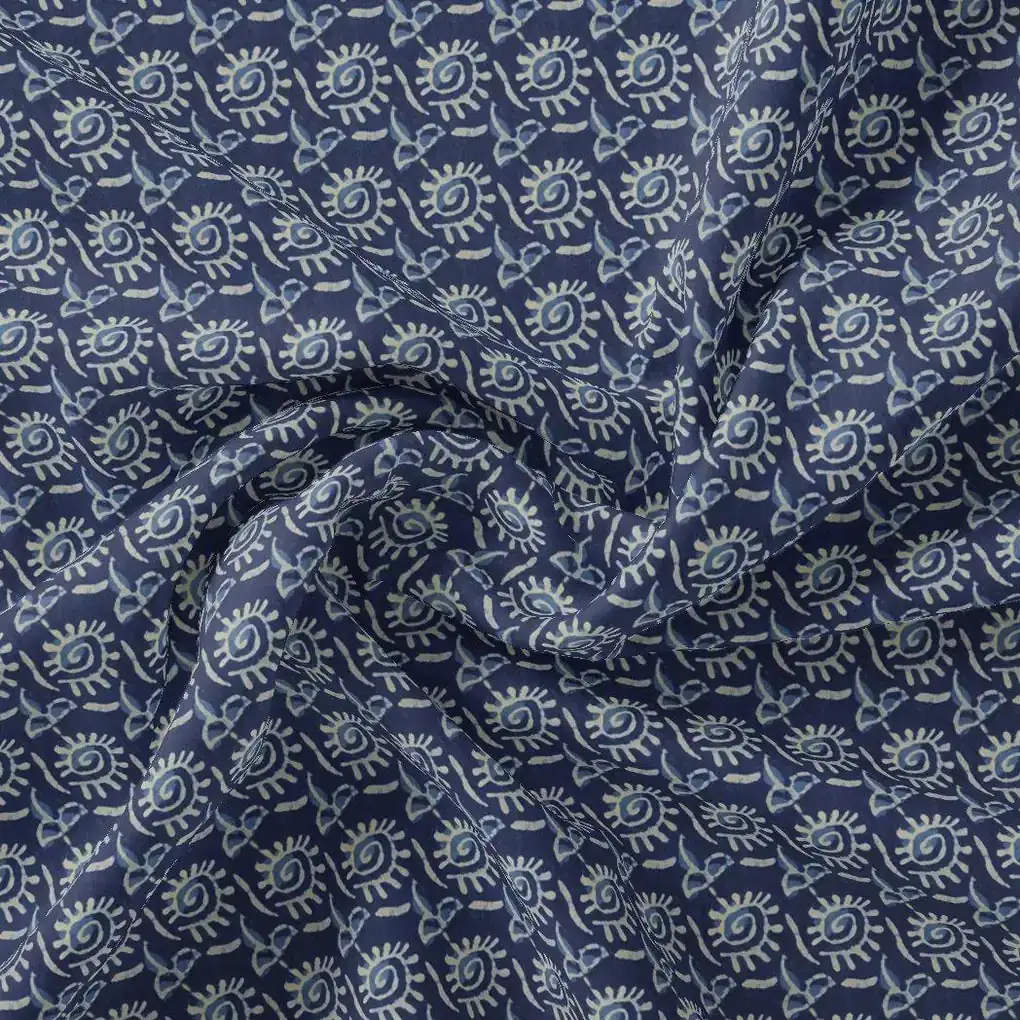 Modern Watercolour Spiral Rounds Digital Printed Fabric - Rayon - Image 3