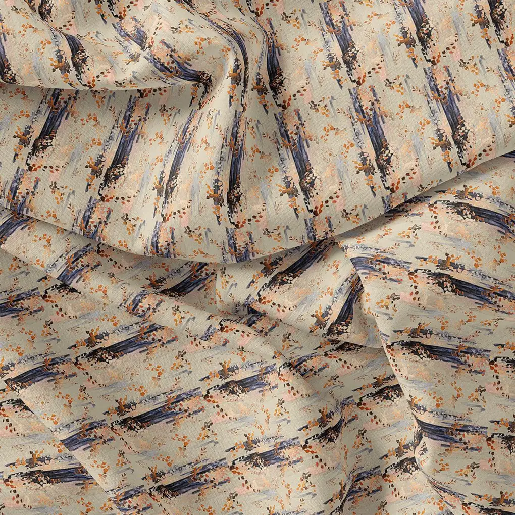 Modish Moss Decorative Weightless Printed Fabric - Image 4