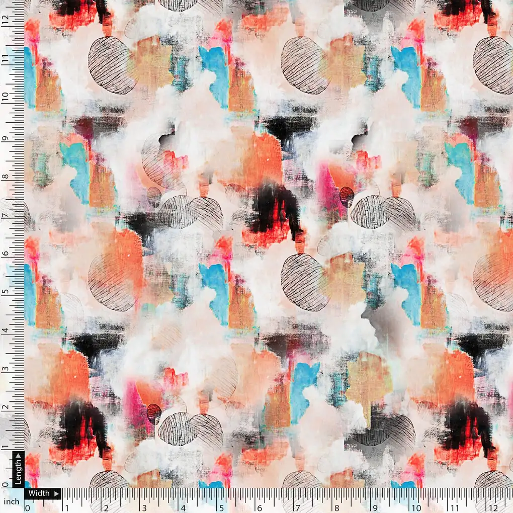 Morden Abstract Spotted Art Digital Printed Fabric - Image 4