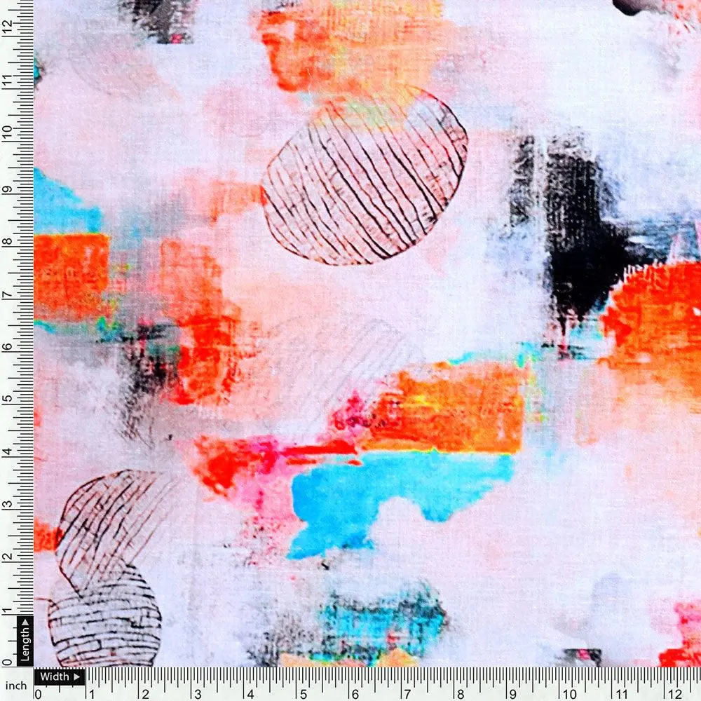 Morden Abstract Spotted Art Digital Printed Fabric - Pure Cotton - Image 4