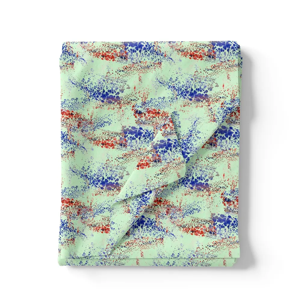 Morden Blue And Red Sprinkle Digital Printed Fabric - Image 3