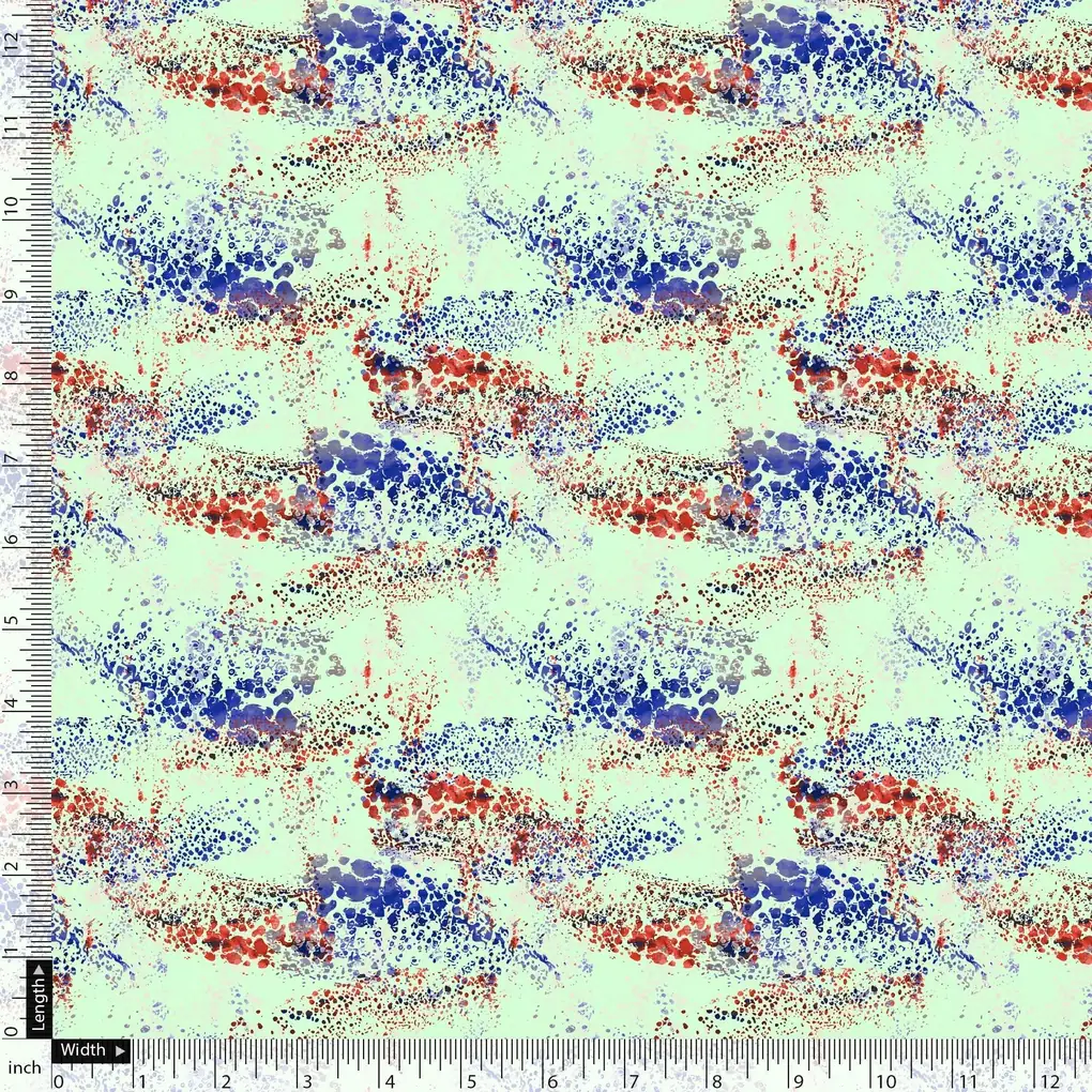 Morden Blue And Red Sprinkle Digital Printed Fabric - Image 5