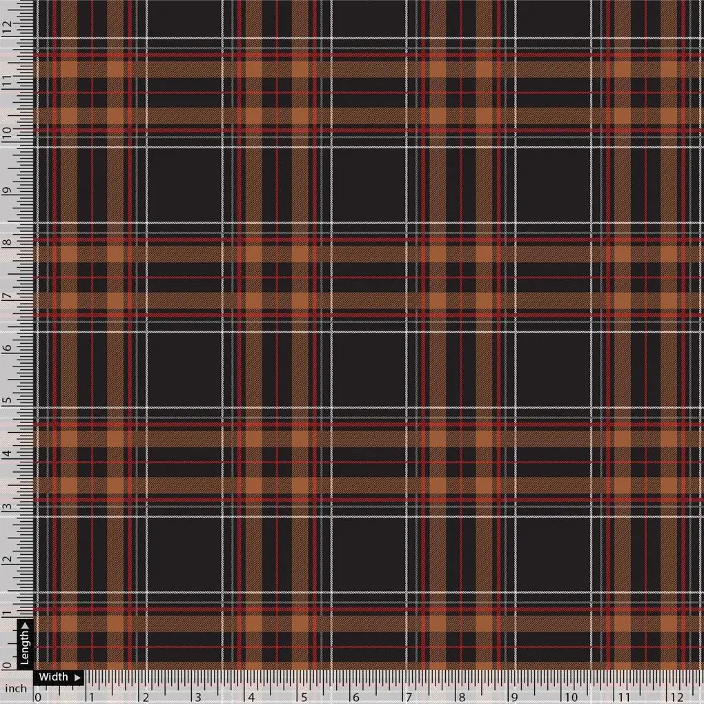 Morden Browny Checkered Digital Printed Fabric - Image 4