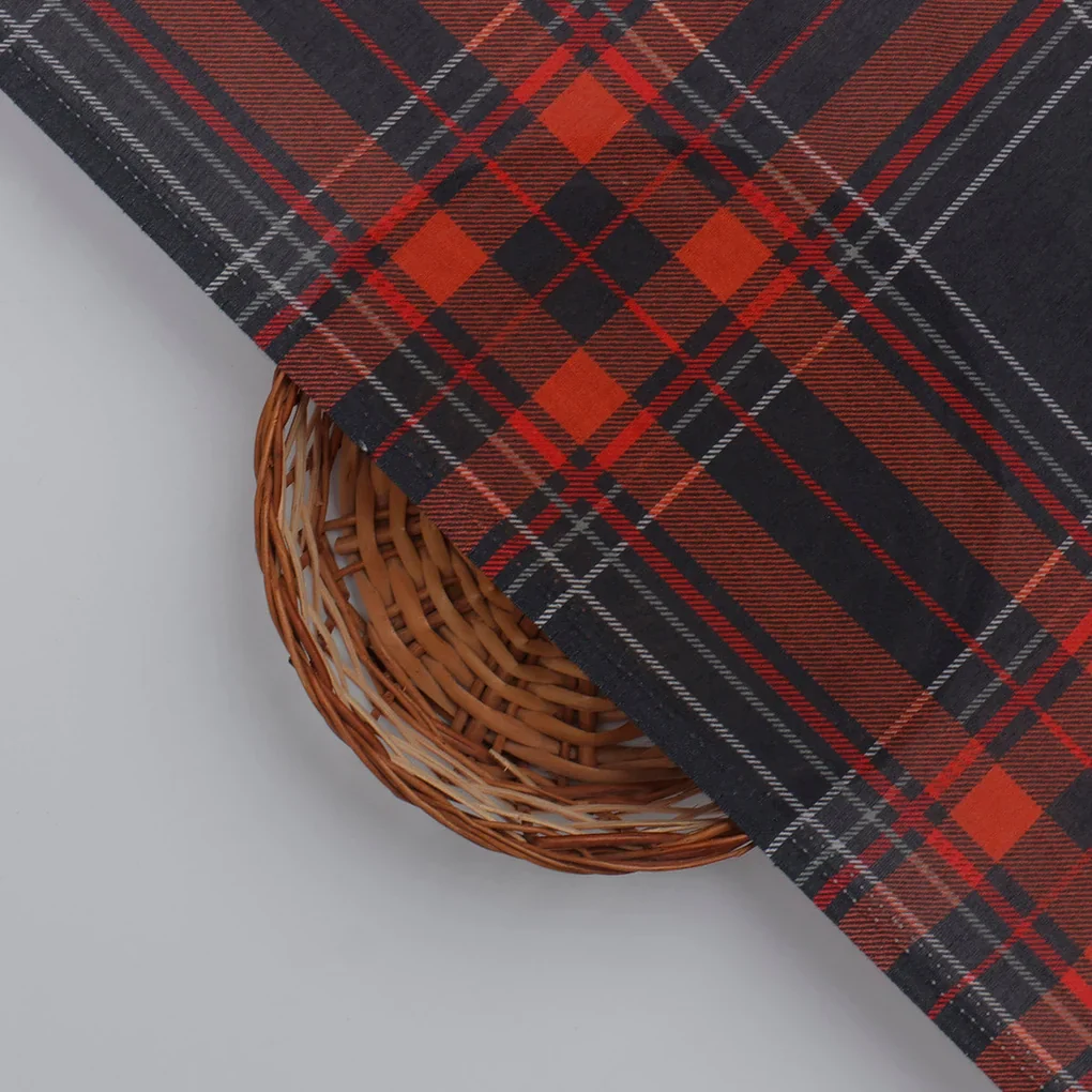Morden Browny Checkered Digital Printed Fabric - Pure Cotton - Image 4