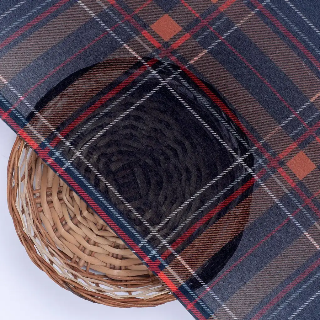 Morden Browny Checkered Digital Printed Fabric - Weightless - Image 2