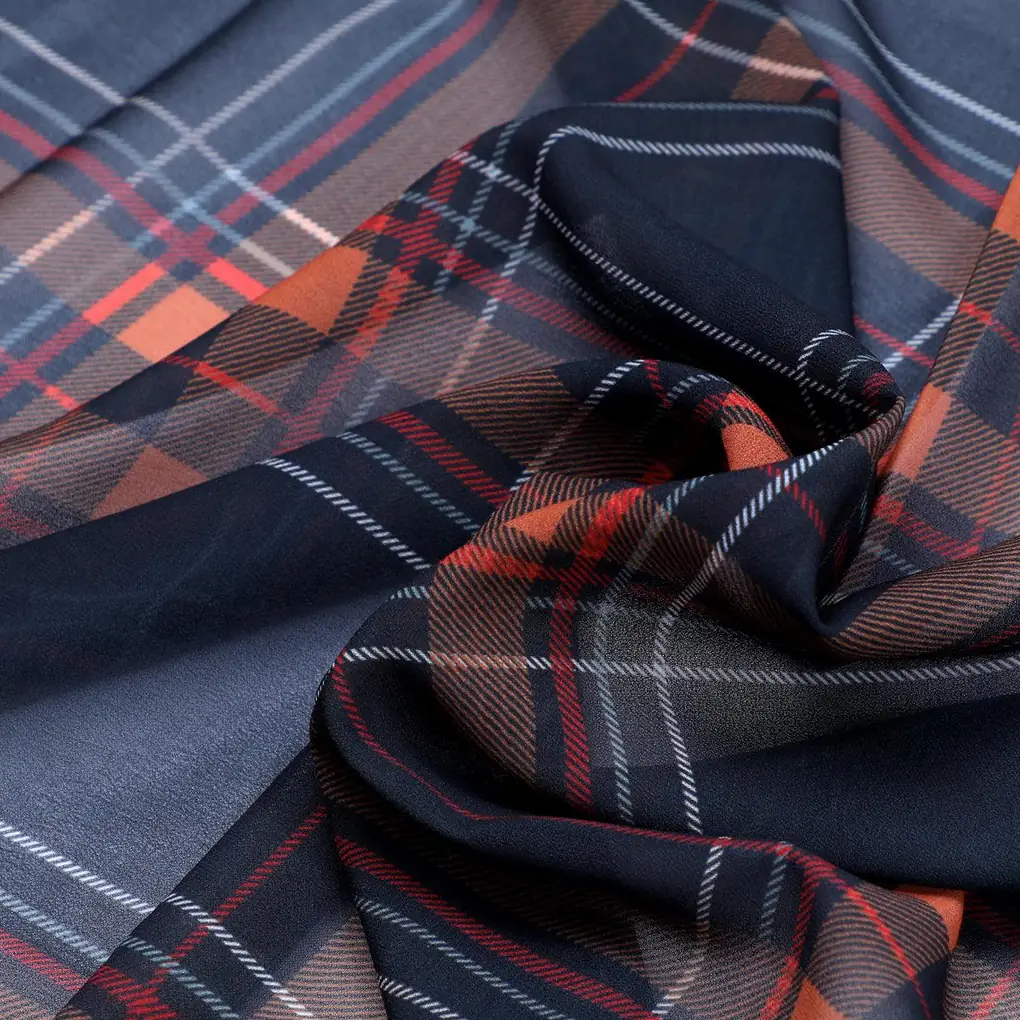 Morden Browny Checkered Digital Printed Fabric - Weightless - Image 3