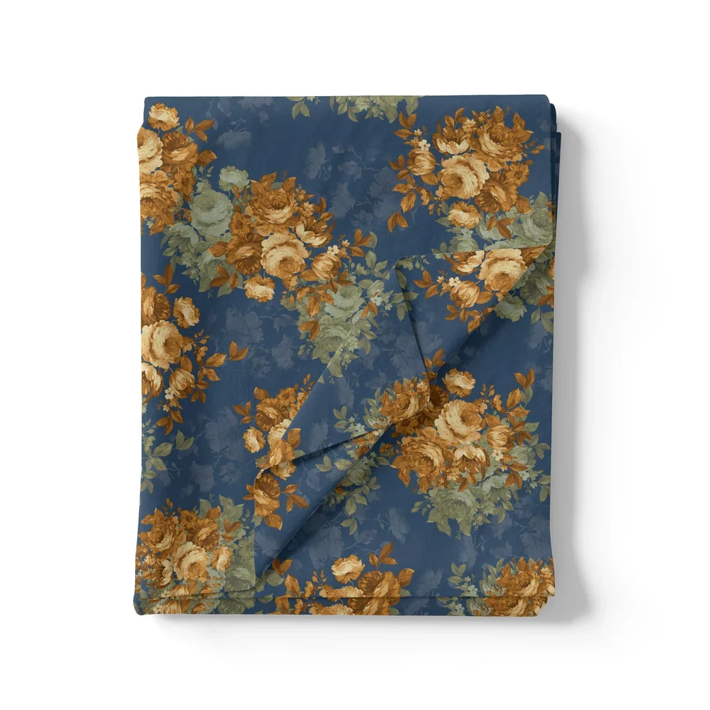 Morden Cathay Spice Colour Roses Digital Printed Fabric - Image 3