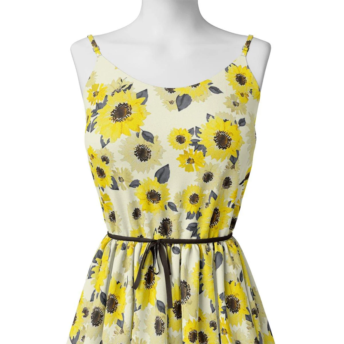 Morden Classic Yellow Sunflower Digital Printed Fabric - Japan Satin - Image 2