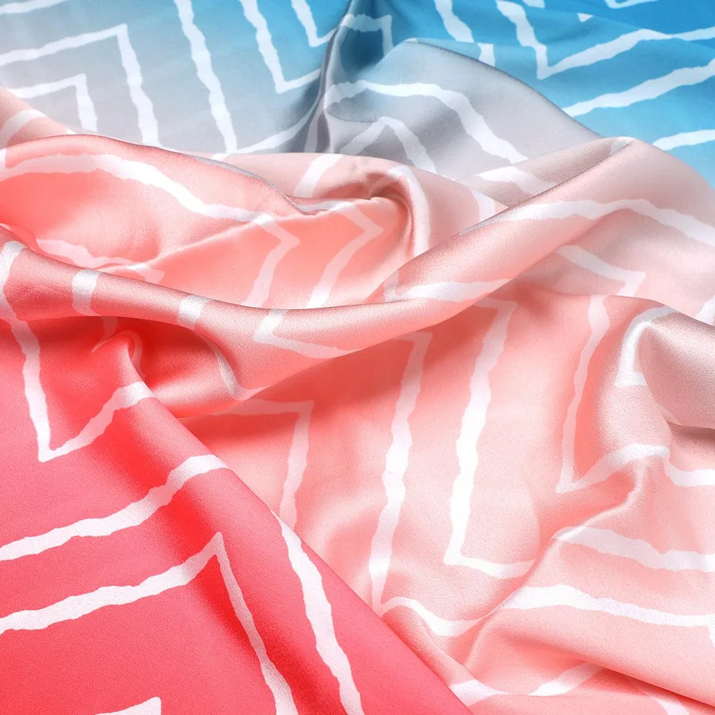 Morden Colours Of Zigzag Digital Printed Fabric - Japan Satin - Image 3