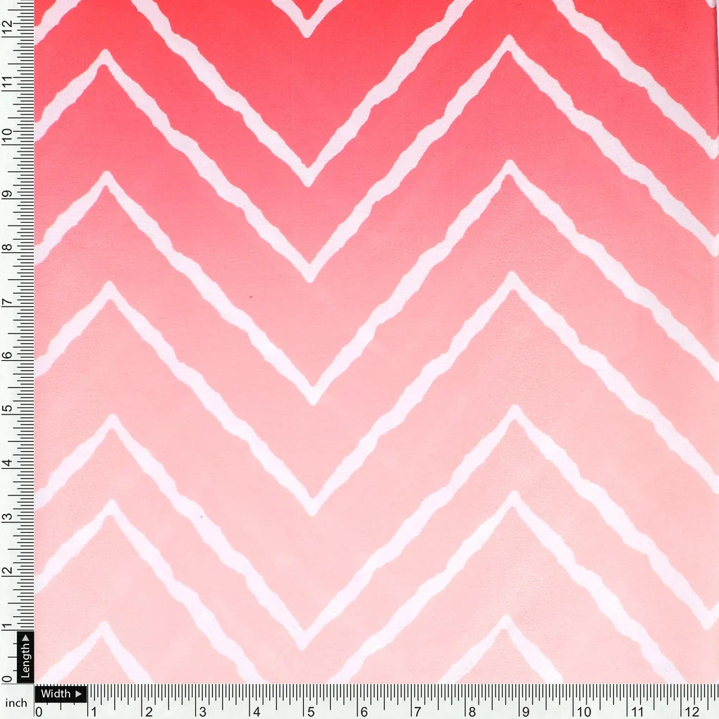 Morden Colours Of Zigzag Digital Printed Fabric - Japan Satin - Image 4