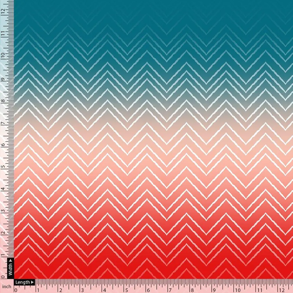 Morden Colours Of Zigzag Digital Printed Fabric - Pure Georgette - Image 4