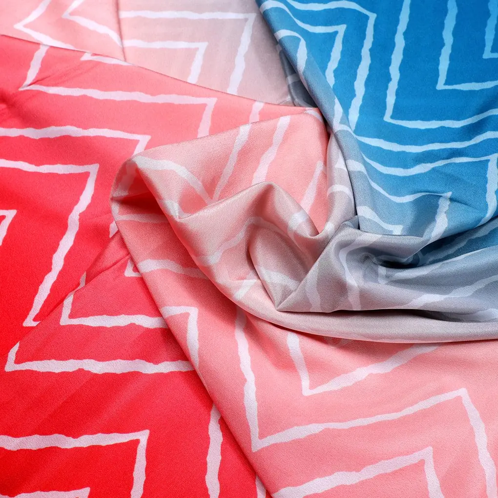 Morden Colours Of Zigzag Digital Printed Fabric - Crepe - Image 3