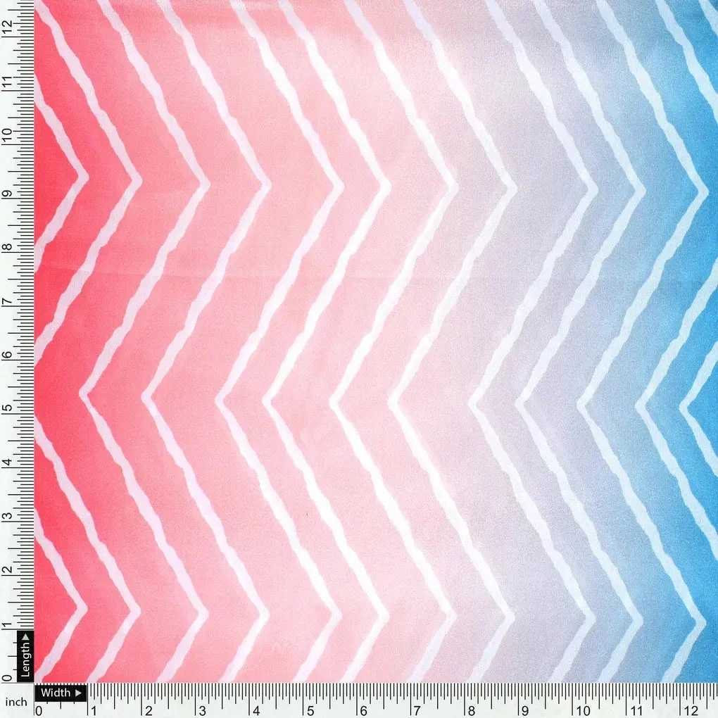Morden Colours Of Zigzag Digital Printed Fabric - Crepe - Image 4