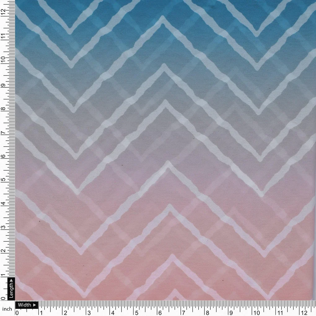 Morden Colours Of Zigzag Digital Printed Fabric - Weightless - Image 4