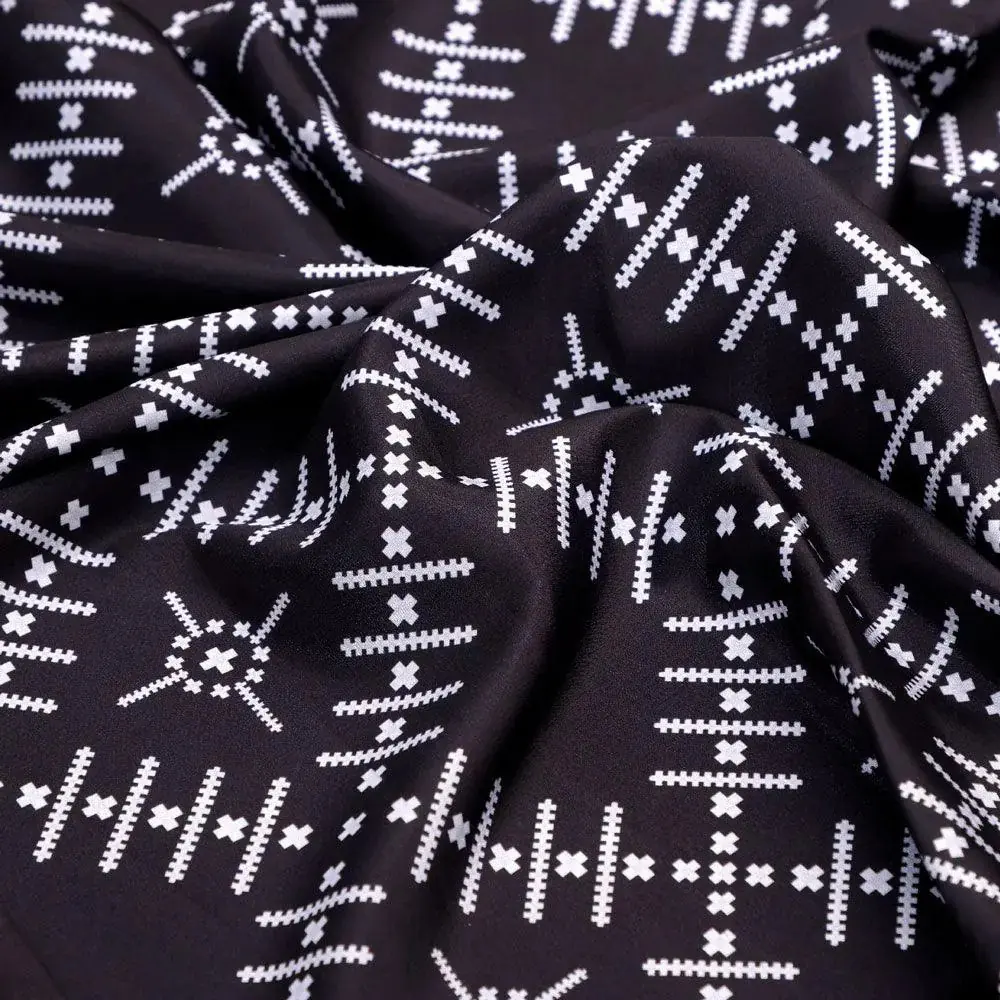 Morden Digital Art Of Doted Lining Digital Printed Fabric - Silk Crepe - Image 3