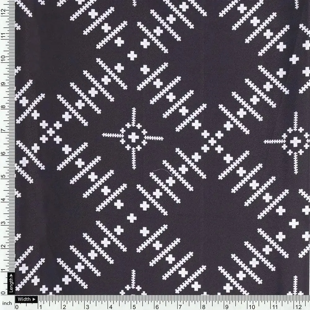 Morden Digital Art Of Doted Lining Digital Printed Fabric - Silk Crepe - Image 4